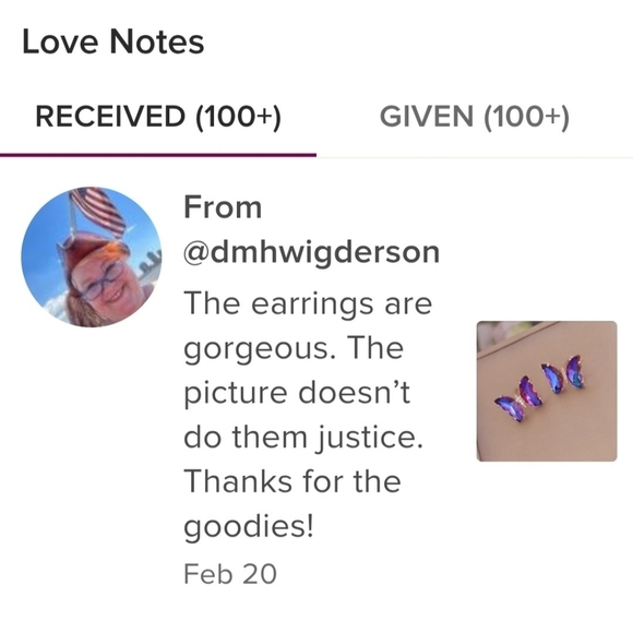 Blue Butterfly Stud Earrings with Iridescent Rhinestones - Picture 5 of 8